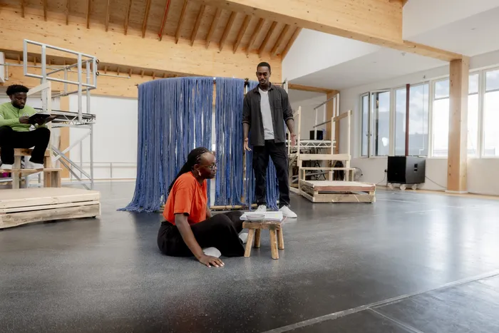 Antonia Layiwola and Will Atiomo in rehearsal for Once Upon a Time in Sokoto