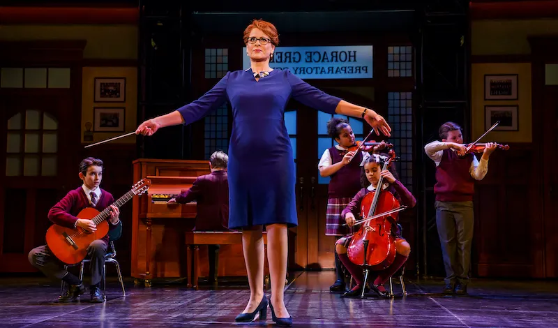 Rebecca Lock and the junior cast