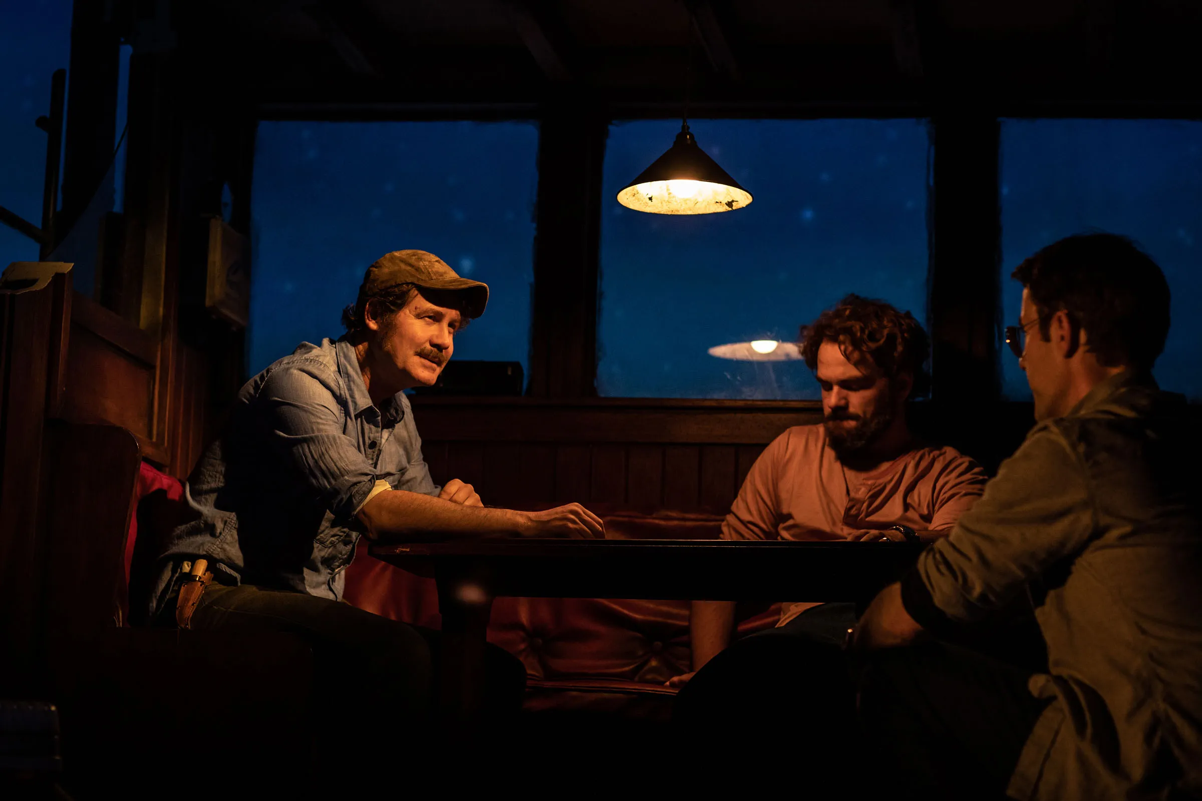 Demetri Goritsas and Liam Murray Scott in The Shark Is Broken, Ambassadors Theatre