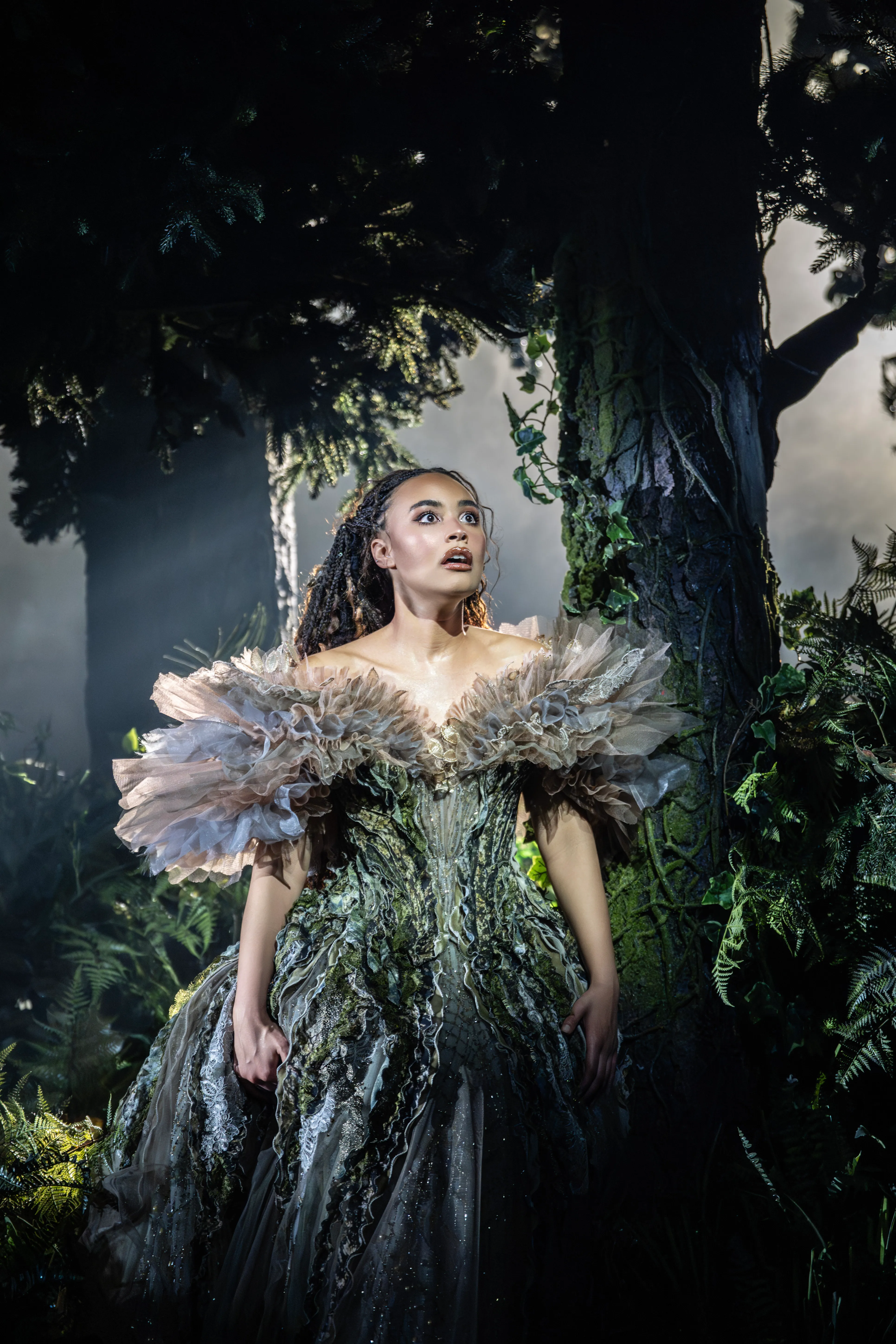 Chumisa Dornford-May as Little Red Riding Hood, original Bridge Theatre production photo