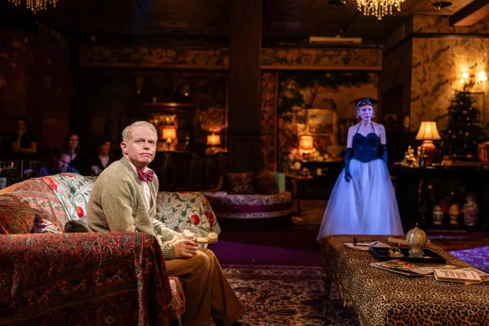 Jesse Tyler Ferguson as Truman Capote and Charlotte d'Amboise in Tru at the Menier Chocolate Factory