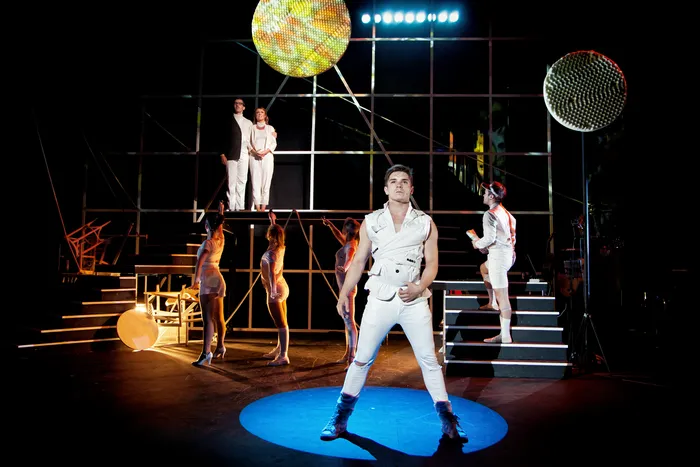 Press-night company shot from The Who's Tommy at Greenwich Theatre