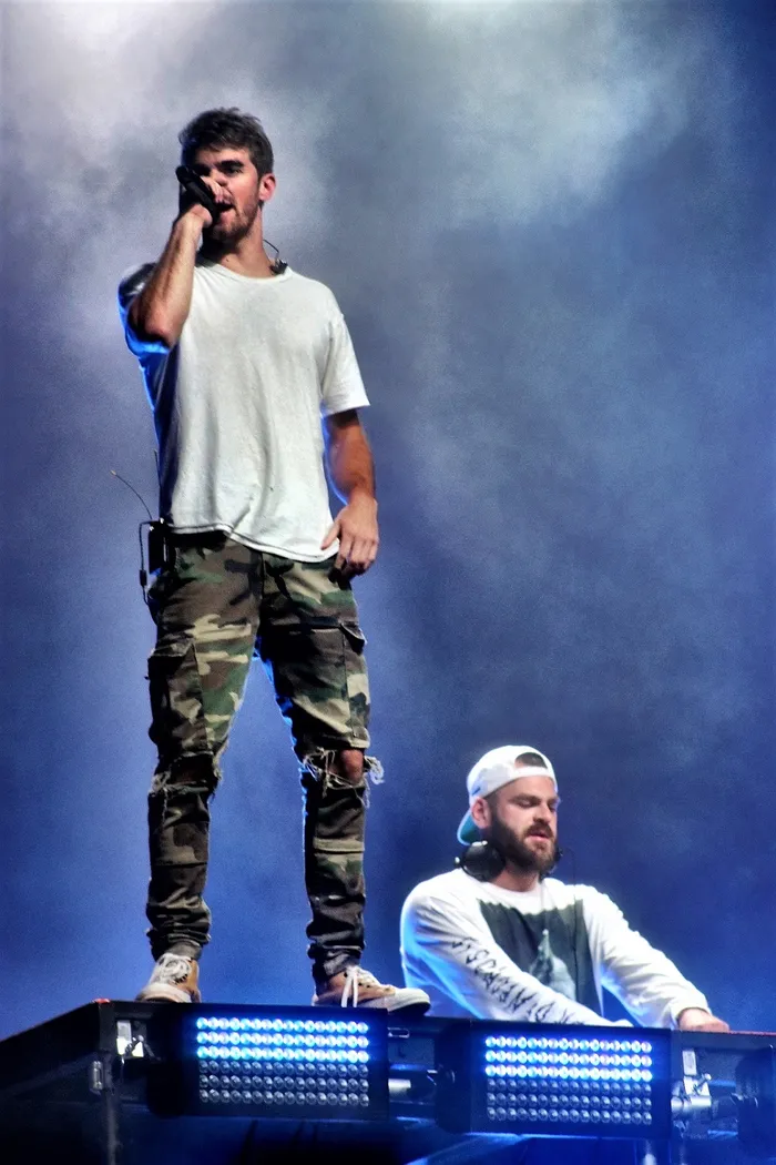 The Chainsmokers performing live on stage