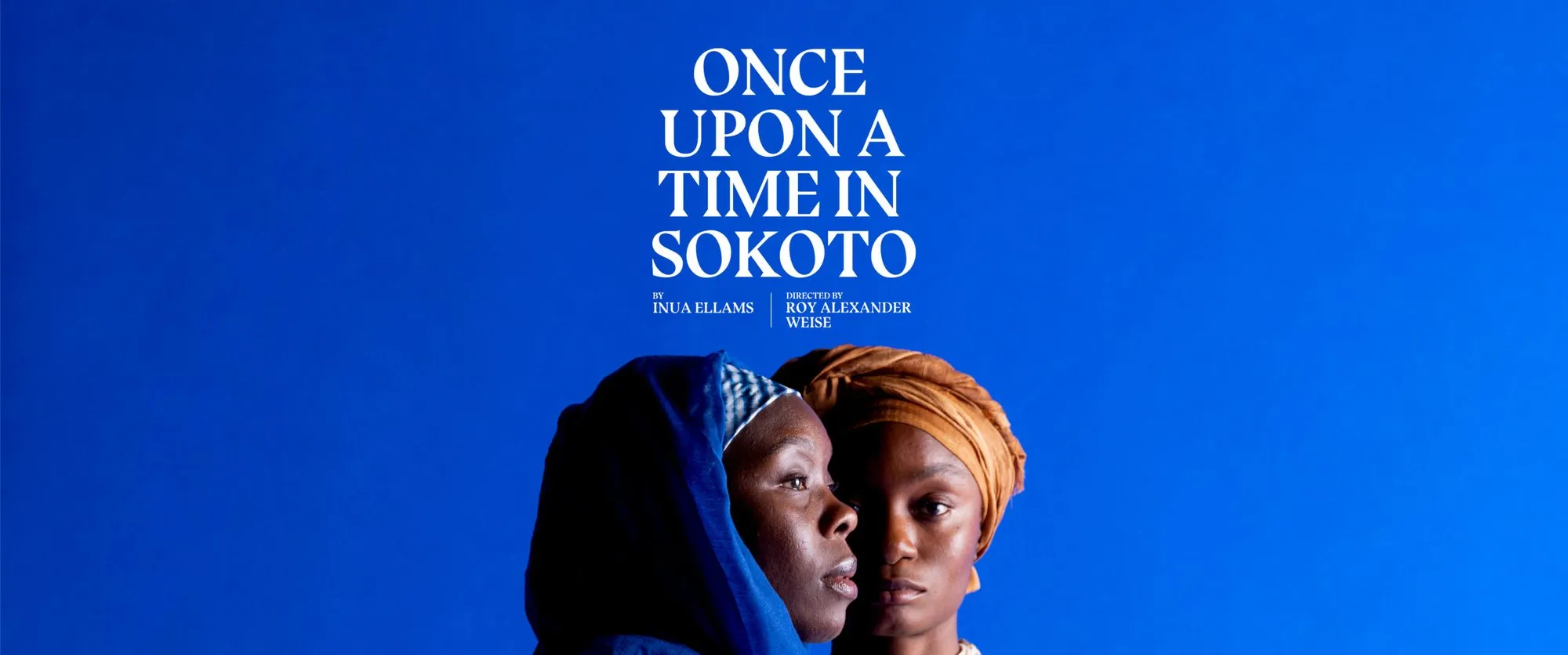 Key art for Once Upon a Time in Sokoto — two women in close profile against a deep blue background